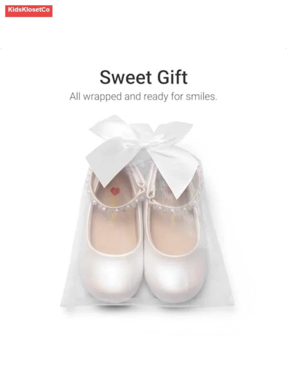 Girls Mary Jane Flats with Pearl Strap, Ballet Flats, Wide Toe Box, Cushioned